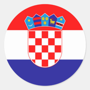 Pegatina Redonda Bandera de Croacia