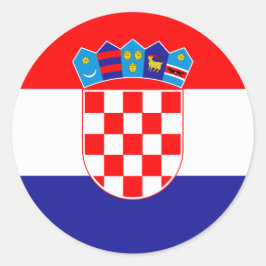 Pegatina Redonda Bandera de Croacia