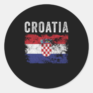 Pegatina Redonda Bandera de Croacia en problemas - Bandera croata