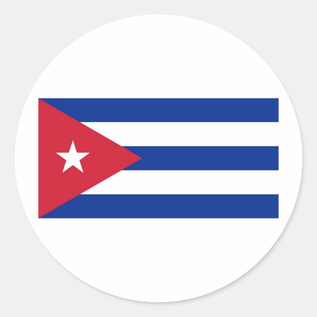Pegatina Redonda Bandera de Cuba (Anverso)