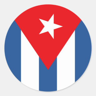 Pegatina Redonda Bandera de Cuba
