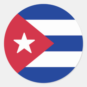 Pegatina Redonda Bandera de Cuba