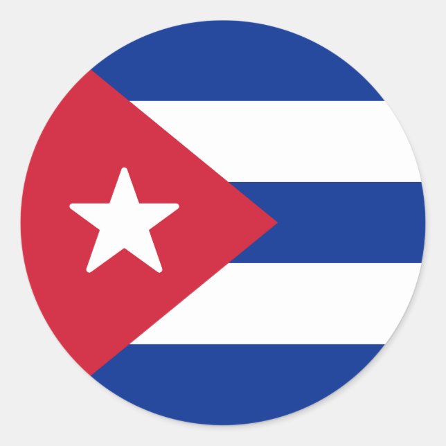 Pegatina Redonda Bandera de Cuba (Anverso)