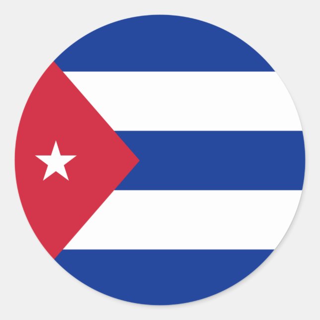 Pegatina Redonda Bandera de Cuba (Anverso)