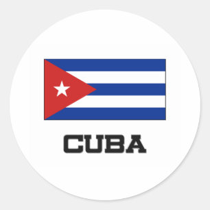 Pegatina Redonda Bandera de Cuba