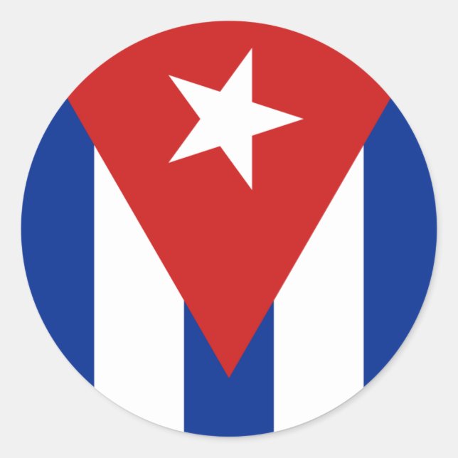 Pegatina Redonda Bandera de Cuba - Bandera de Cuba (Anverso)