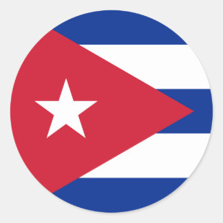 Pegatina Redonda Bandera de Cuba CU