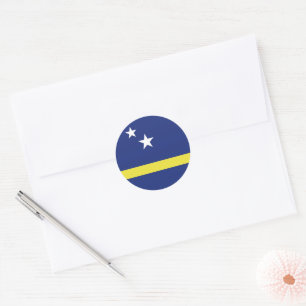Pegatina Redonda bandera de Curaçao