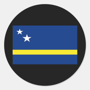 Pegatina Redonda Bandera de Curacao
