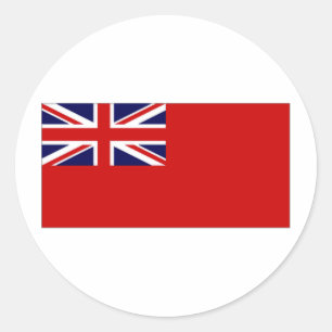 Pegatina Redonda Bandera de deslumbramiento rojo del pabellón de lo