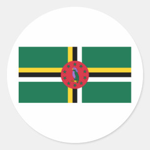 Pegatina Redonda Bandera de Dominica