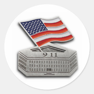 PEGATINA REDONDA BANDERA DE EE. UU. PENTAGON 9-11