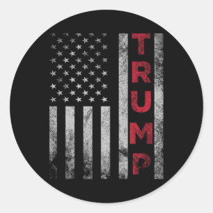 Pegatina Redonda Bandera De Ee. Uu. Trump