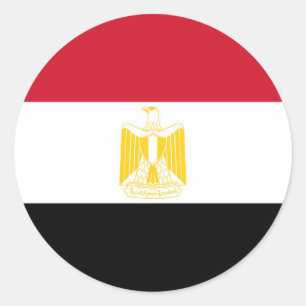 Pegatina Redonda Bandera de Egipto