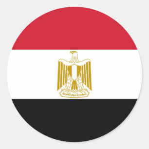 Pegatina Redonda Bandera de Egipto - علممصر - bandera egipcia