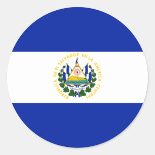 Pegatina Redonda Bandera de El Salvador