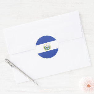 Pegatina Redonda Bandera de El Salvador