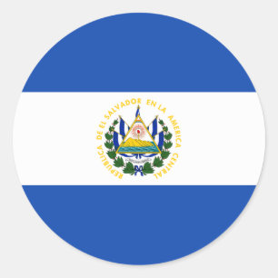 Pegatina Redonda Bandera de El Salvador