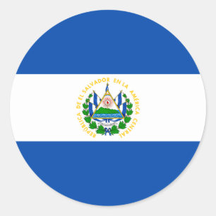 Pegatina Redonda Bandera de El Salvador