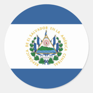 Pegatina Redonda Bandera de El Salvador