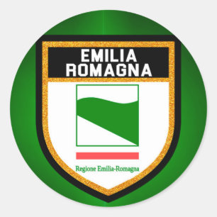 Pegatina Redonda Bandera de Emilia-Romagna