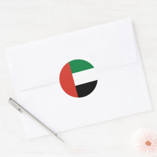 Pegatina Redonda bandera de Emiratos Árabes Unidos