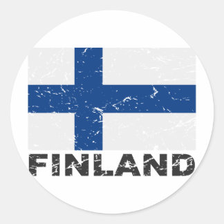 Pegatina Redonda Bandera de época de Finlandia
