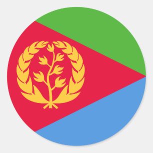 Pegatina Redonda Bandera de Eritrea