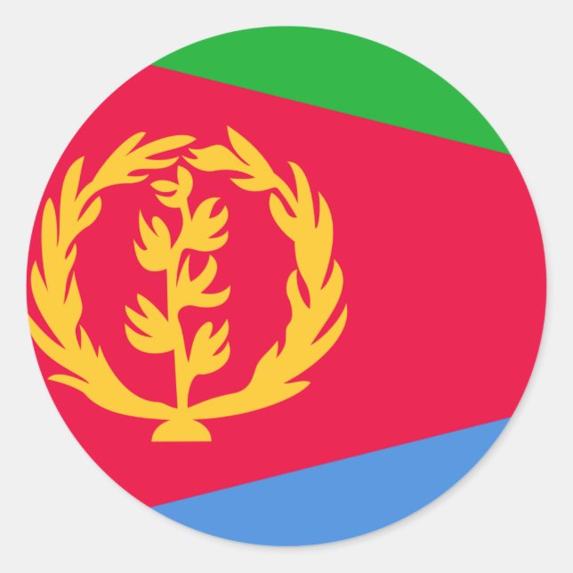 Pegatina Redonda Bandera de Eritrea (Anverso)