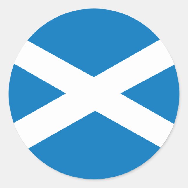 Pegatina Redonda Bandera de Escocia (Anverso)