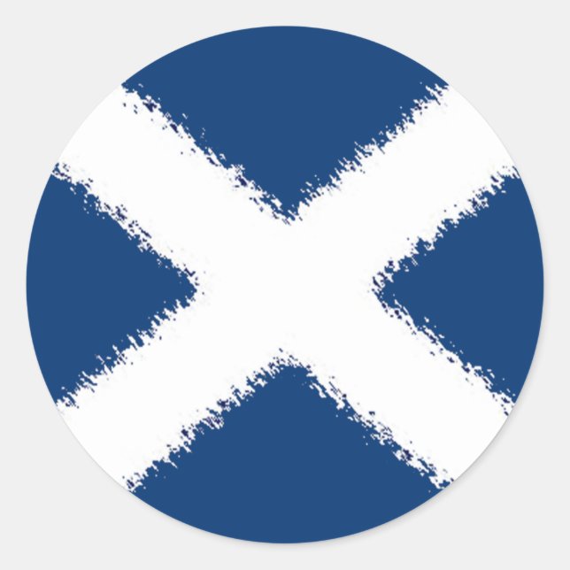 Pegatina Redonda Bandera de Escocia (Anverso)