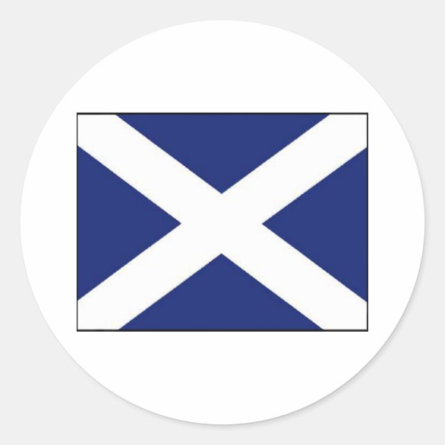 PEGATINA REDONDA BANDERA DE ESCOCIA (Anverso)