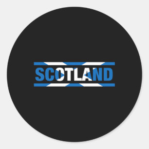 Pegatina Redonda Bandera De Escocia Que Dice Que Está En Mis Cancio