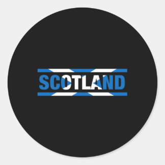 Pegatina Redonda Bandera De Escocia Que Dice Que Está En Mis Cancio