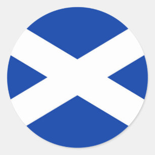 Pegatina Redonda Bandera de Escocia Saltire - Imagen de alta calida