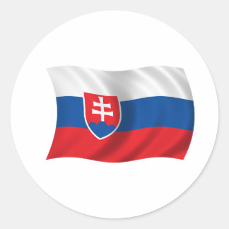 Pegatina Redonda Bandera de Eslovaquia