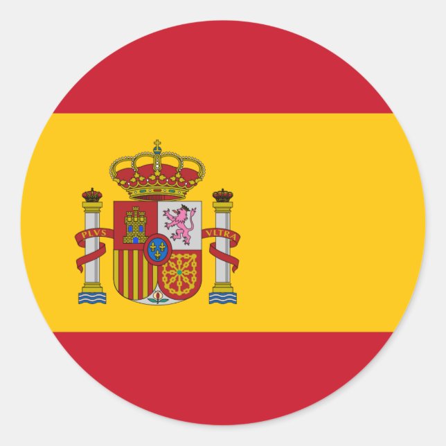 Pegatina Redonda Bandera de España (Anverso)
