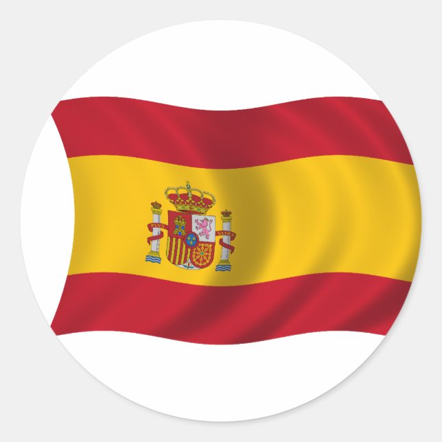 Pegatina Redonda Bandera de España (Anverso)