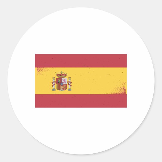 Pegatina Redonda Bandera de España (Anverso)