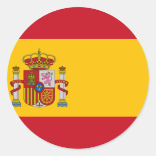 Pegatina Redonda Bandera de España