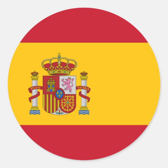 Pegatina Redonda Bandera de España (Anverso)