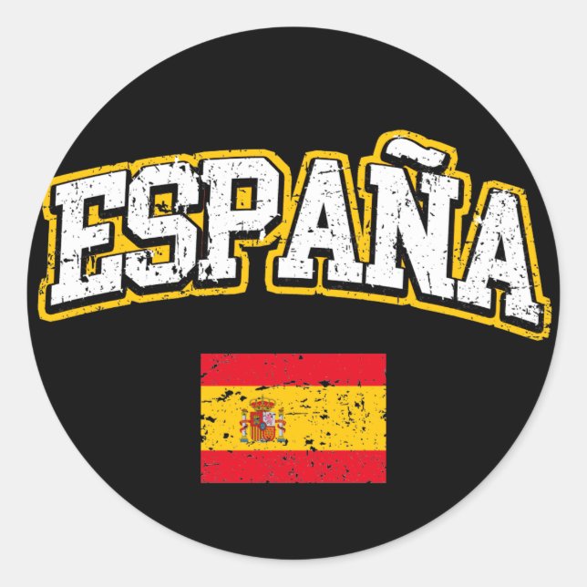 Pegatina Redonda Bandera de España (Anverso)