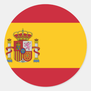 Pegatina Redonda Bandera de España - Bandera de España - Bandera 