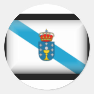 Pegatina Redonda Bandera de España Galicia