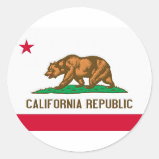 Pegatina Redonda Bandera de estado de California