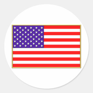 Pegatina Redonda Bandera de Estados Unidos