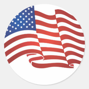 Pegatina Redonda Bandera de Estados Unidos
