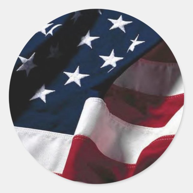 Pegatina Redonda bandera de Estados Unidos (Anverso)