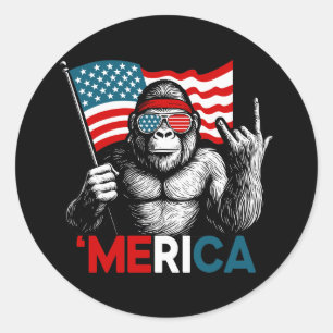 Pegatina Redonda Bandera de Estados Unidos