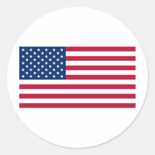 Pegatina Redonda Bandera de Estados Unidos